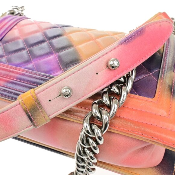 CHANEL Boy CC Logo Flower Power Chain Shoulder Bag Leather Pink SHW 342RK970 - Picture 11 of 16